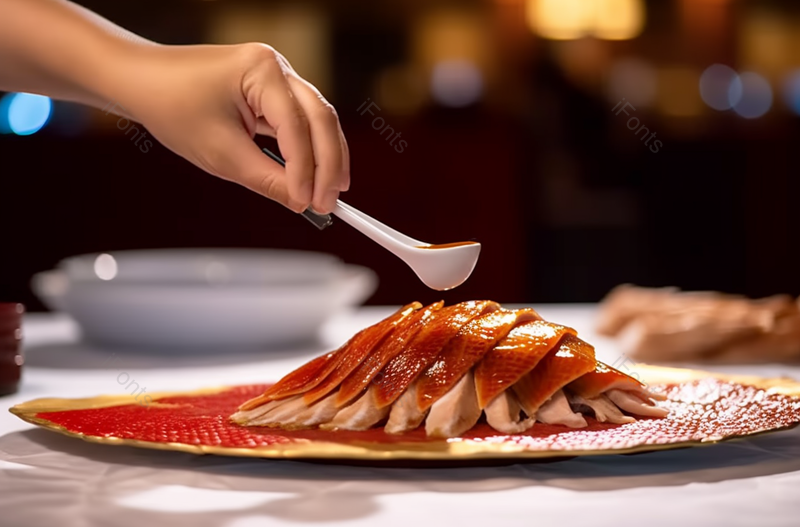 特色经典北京烤鸭桌上北京菜的特写,高清,摄影图,摄影图片,图片大全,摄影图免费下载